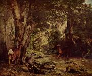 Gustave Courbet Rehbock im Wald oil painting